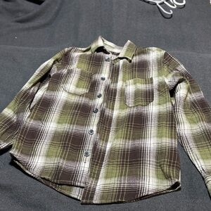 Brahma Olive and Brown Plaid Button Down Shirt